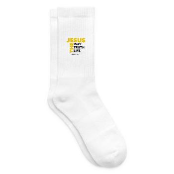 Jesus Way, Wahrheit, Leben Typografie - Tennissocken - Weiß - Rechts