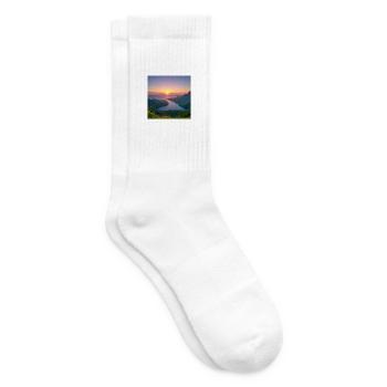 Coucher de soleil sur la vallée lacustre - Chaussettes de tennis - blanc - Droite