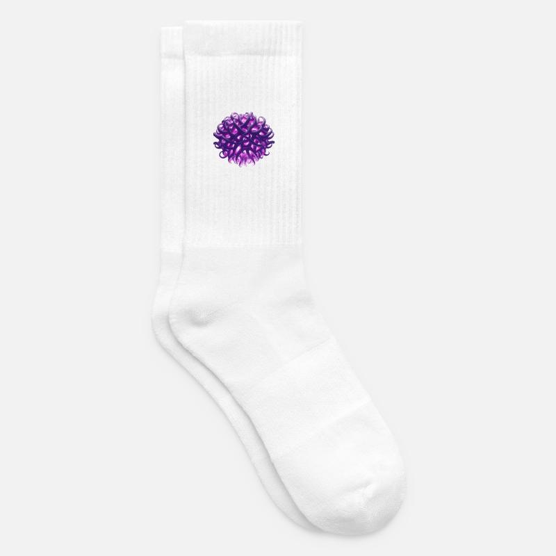 boule de tentacule violette - Chaussettes de tennis - blanc