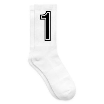 1 Number Symbol - Tennis socks - white - Right