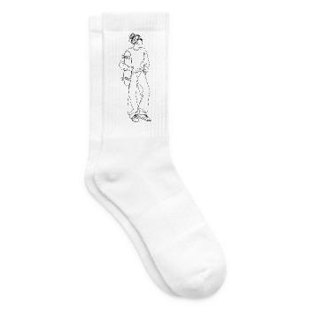 Skateboarding Mom, Skater Mum, Skate Mama, Female - Tennissocken - Weiß - Rechts