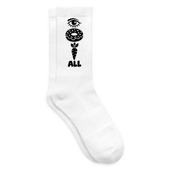 Lustiger Donut Karotte Spruch Rätsel - Tennissocken - Weiß - Rechts