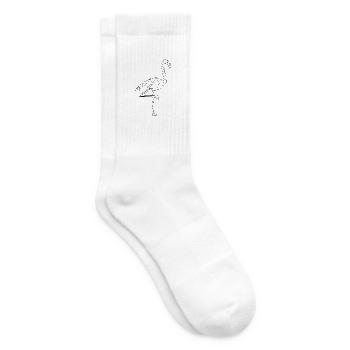Flamingo Geometrisch - Tennissocken - Weiß - Rechts