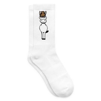cheval mignon poney poulain cheval fille mignon bande dessinée - Chaussettes de tennis - blanc - Droite