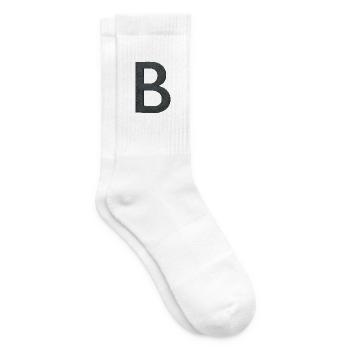 Buchstabe B Steinoptik (Letter B Stone) - Tennissocken - Weiß - Rechts