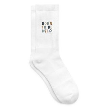 Born Wild Boho Cute Minimalist Shirt - Tennissocken - Weiß - Rechts