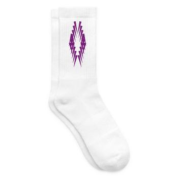 Geometrische Violettspitzen Silhouette - Tennissocken - Weiß - Rechts