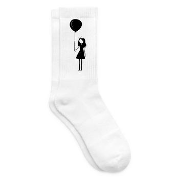 Geburtstag Ballon Mädchen Kind - Tennissocken - Weiß - Rechts