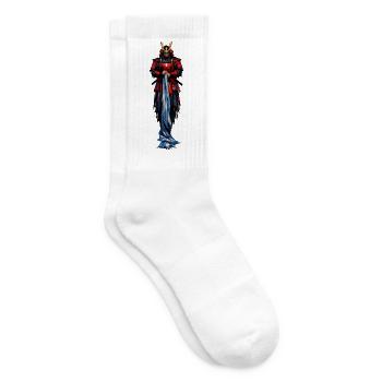 Roter Krieger Samurai Mantel - Tennissocken - Weiß - Rechts