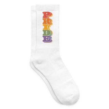 Pride Vertical Rainbow CSD Retro Saying Retro 7 - Tennis socks - white - Right