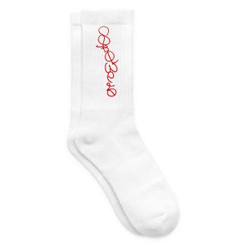 Rote Kontinuierliche Linienkunst - Srowes - Tennissocken - Weiß - Rechts