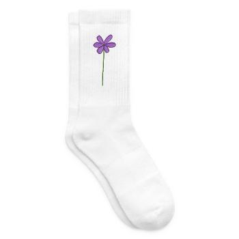 Lila Blume mit sanften Farbverlauf - Tennissocken - Weiß - Rechts