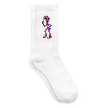 Farbenfrohe Neonfigur im Graffiti-Stil - Tennissocken - Weiß - Rechts