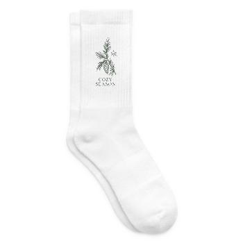 Gemütliches Kiefern-Jahreszeichen - Tennissocken - Weiß - Rechts