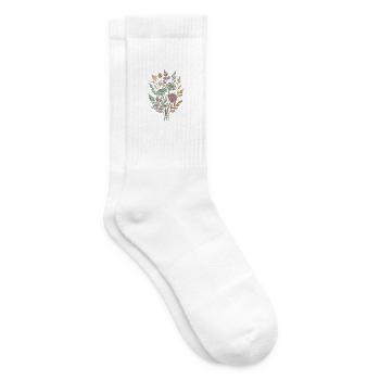 T-shirt bouquet de fleurs sauvages - Chaussettes de tennis - blanc - Droite