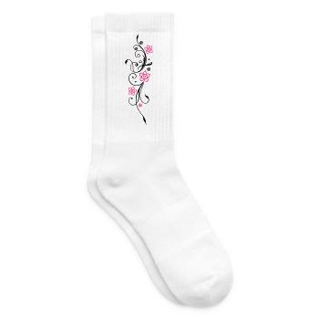 Florales Tribal mit Blumen, flowers - Tennissocken - Weiß - Rechts