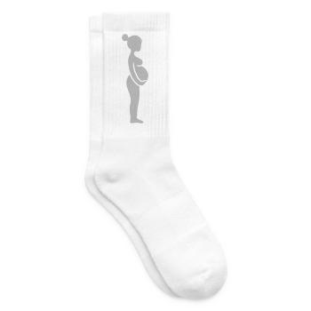 Schwangerschafts-Silhouette Grau - Tennissocken - Weiß - Rechts