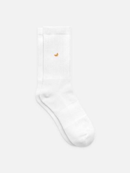 Gelbe Ente mit Schleife - Tennissocken - Weiß
