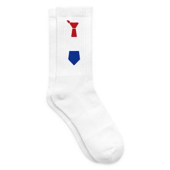 Cravate tricolore en rouge, blanc, bleu - Chaussettes de tennis - blanc - Droite