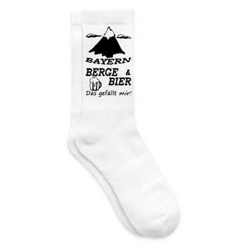 Bayern, Berge und Bier Geschenk - Tennissocken - Weiß - Rechts