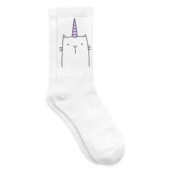 Einhorn Katze niedlich Geschenk - Tennissocken - Weiß - Rechts
