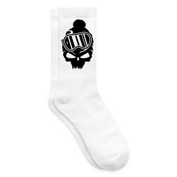 Snowboard Skull mit Snowboard Brille - Tennissocken - Weiß - Rechts