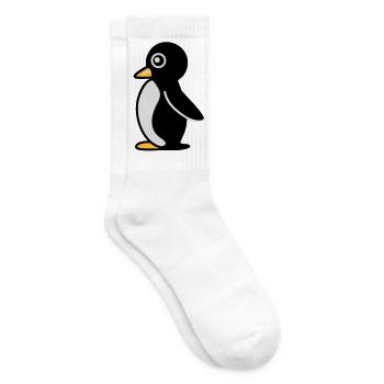 Minimalistischer Pinguin - Tennissocken - Weiß - Rechts