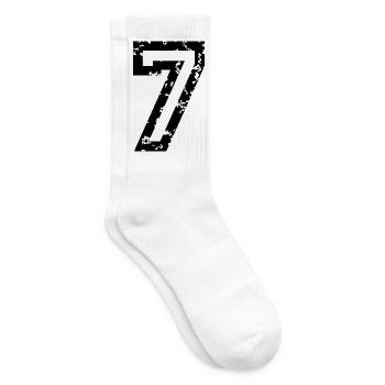 Le numéro sept- No. 7 (deux couleurs) blanc - Chaussettes de tennis - blanc - Droite