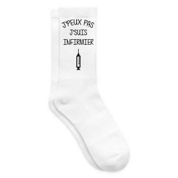 Infirmière / Infirmier / Hôpital / Médecine / - Chaussettes de tennis - blanc - Droite