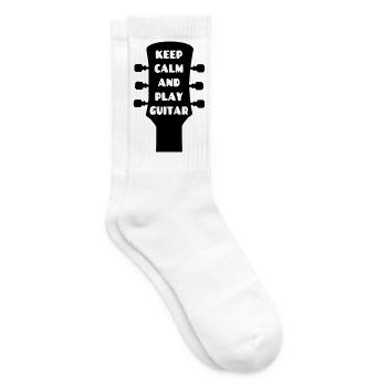 Bleib ruhig! Und Gitarrist spielen # - Tennissocken - Weiß - Rechts