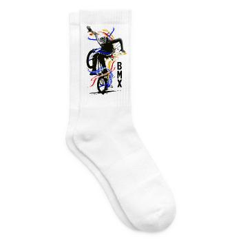 Vélo BMX | Roue BMX | Idée cadeau BMX - Chaussettes de tennis - blanc - Droite