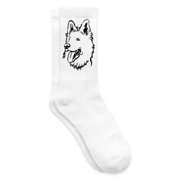 Swiss Shepherd Head - Tennis socks - white - Right