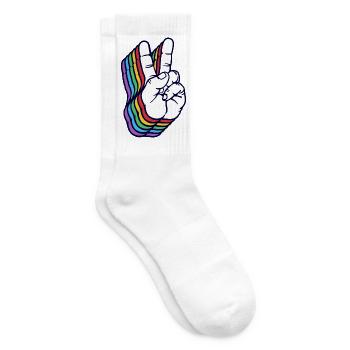 Mouvement pour la paix Signe de paix Signe de paix Amour - Chaussettes de tennis - blanc - Droite