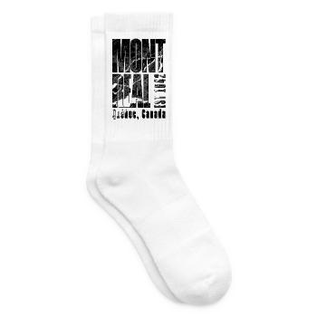 Montreal Canada Design with City Map - Tennis socks - white - Right