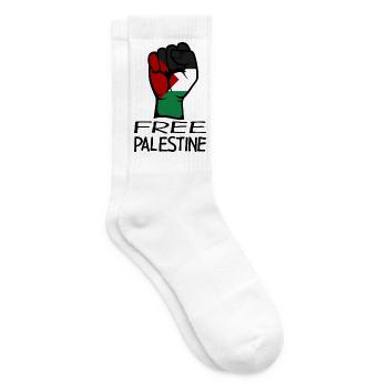 Drapeau de la Palestine gratuit Palestine noir - Chaussettes de tennis - blanc - Droite