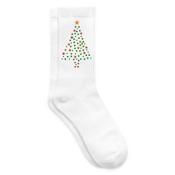 Weihnachtsbaum - Gepunktet - Tennissocken - Weiß - Rechts
