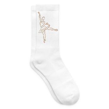 Dessin de fille de ballet - Chaussettes de tennis - blanc - Droite