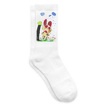 Hase Hoppel - Tennissocken - Weiß - Rechts