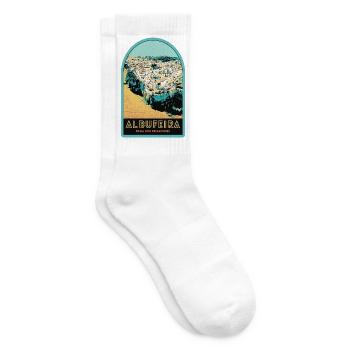 Illustration Albufeira aerial view - Tennis socks - white - Right