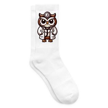 Mediwise Owl: The Feathered Physician - Tennis socks - white - Right