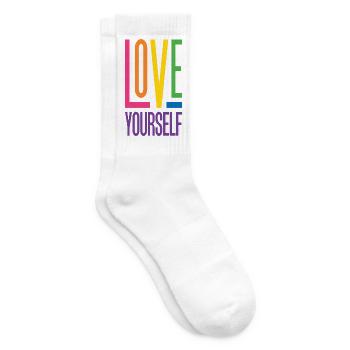 LGBTQ Pride Month - Love Yourself - Tennis socks - white - Right