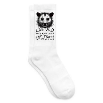 OPOSSUM, VIVRE MOCHE FAUX TA MORT MANGER DES ORDURES - Chaussettes de tennis - blanc - Droite