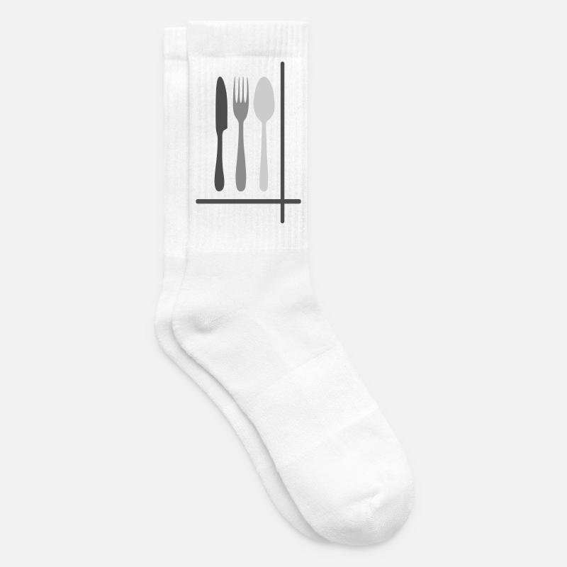 Silhouettes de couverts Minimaliste - Chaussettes de tennis - blanc