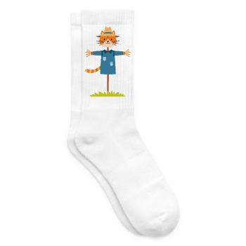 Vogelscheuche Katze - Tennissocken - Weiß - Rechts