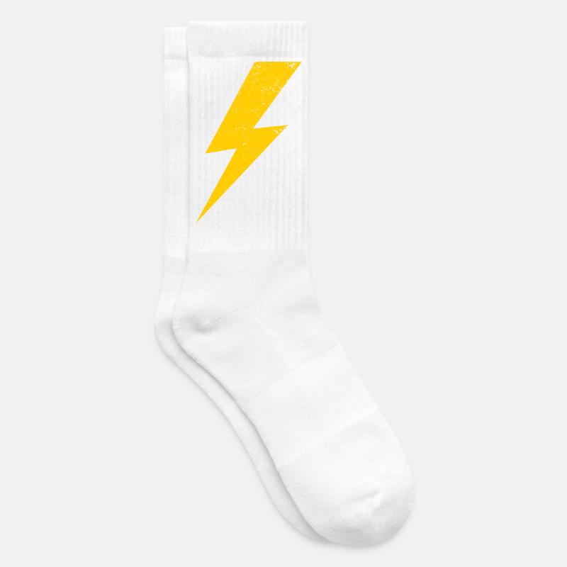 éclair jaune - Chaussettes de tennis - blanc
