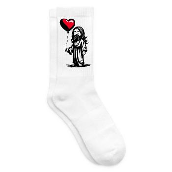 Ballon Jésus avec cœur - Heartful Creatures - Chaussettes de tennis - blanc - Droite
