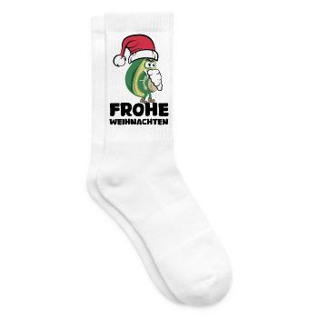 avocado frohe Weihnachten Bart comic cartoon Logo - Tennissocken - Weiß - Rechts