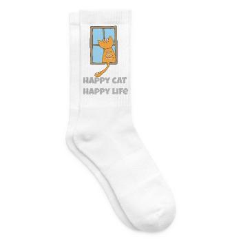 Happy Cat Happy Life - Tennis socks - white - Right