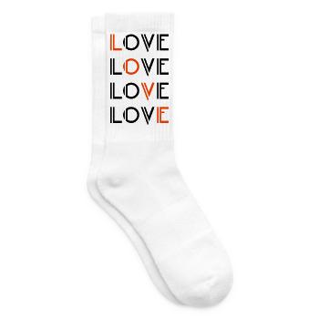 Love / Liebe - Tennis socks - white - Right