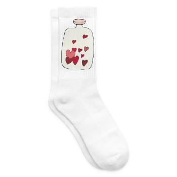 herz wärmeflasche illustration - Tennissocken - Weiß - Rechts